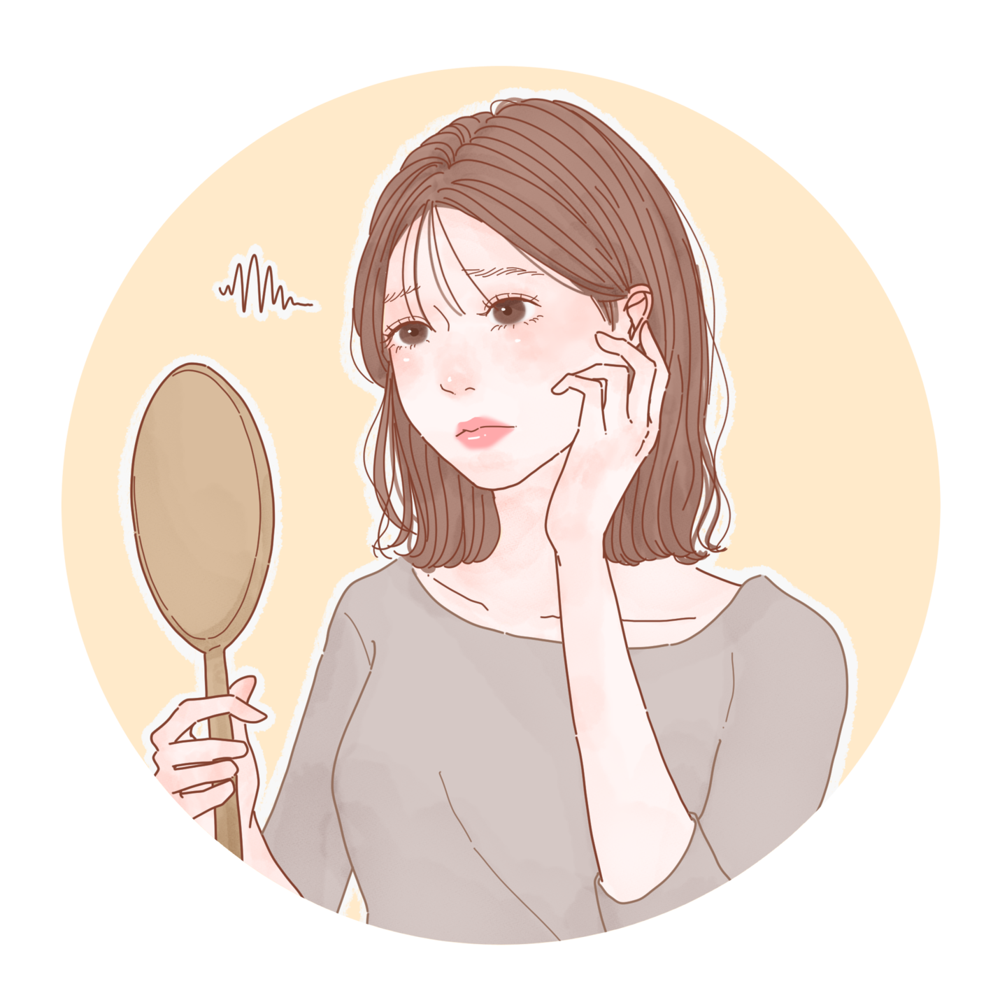 悩む女性のイラスト
